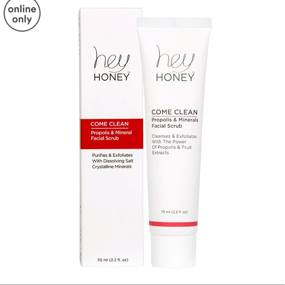 HEY HONEY Come Clean Propolis & Minerals Facial Scrub 2.2oz $29 CLEAN BEAUTY